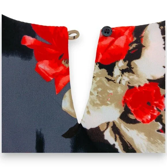 COVINGTON-Women's Ruffle Front Tank Top-Dressy-Black-Red-Work-Casual-Summer - Picture 11 of 15